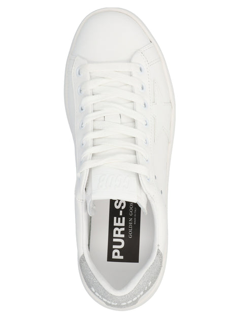 Golden Goose Silver Leather Low Top Sneakers