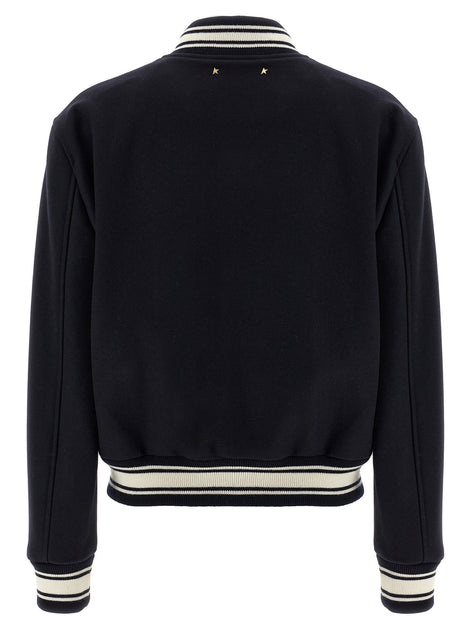 Golden Goose Blue Virgin Wool Bomber