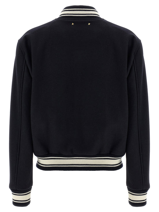 Golden Goose Blue Virgin Wool Bomber