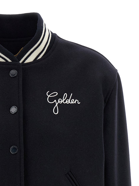 Golden Goose Blue Virgin Wool Bomber
