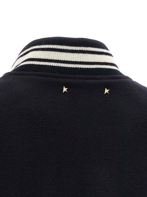 Golden Goose Blue Virgin Wool Bomber
