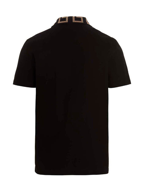 Versace Black Cotton Polo Shirt