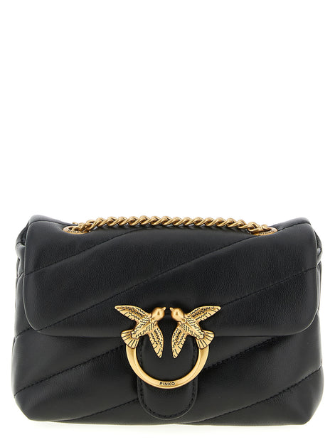 PINKO Black Lamb Leather Crossbody Bag