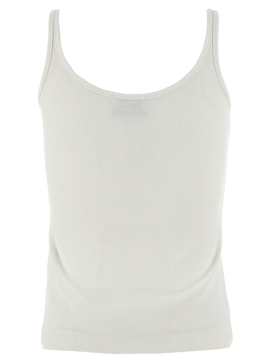 Off-White White Cotton Sleeveles T-Shirt