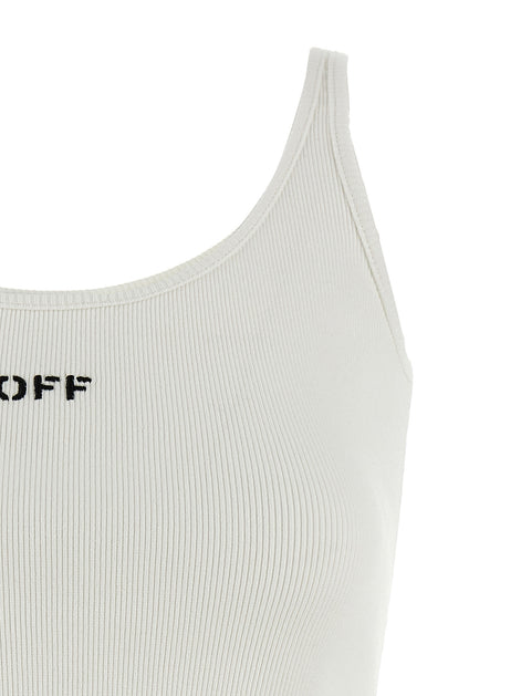Off-White White Cotton Sleeveles T-Shirt