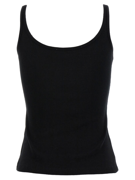 Off-White Black Cotton Sleeveles T-Shirt