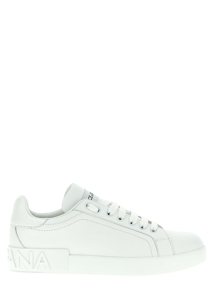 Dolce & Gabbana White Calfskin Low Top Sneakers