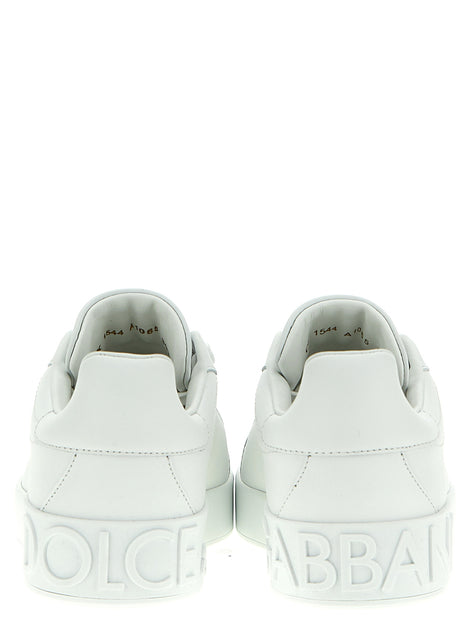 Dolce & Gabbana White Calfskin Low Top Sneakers