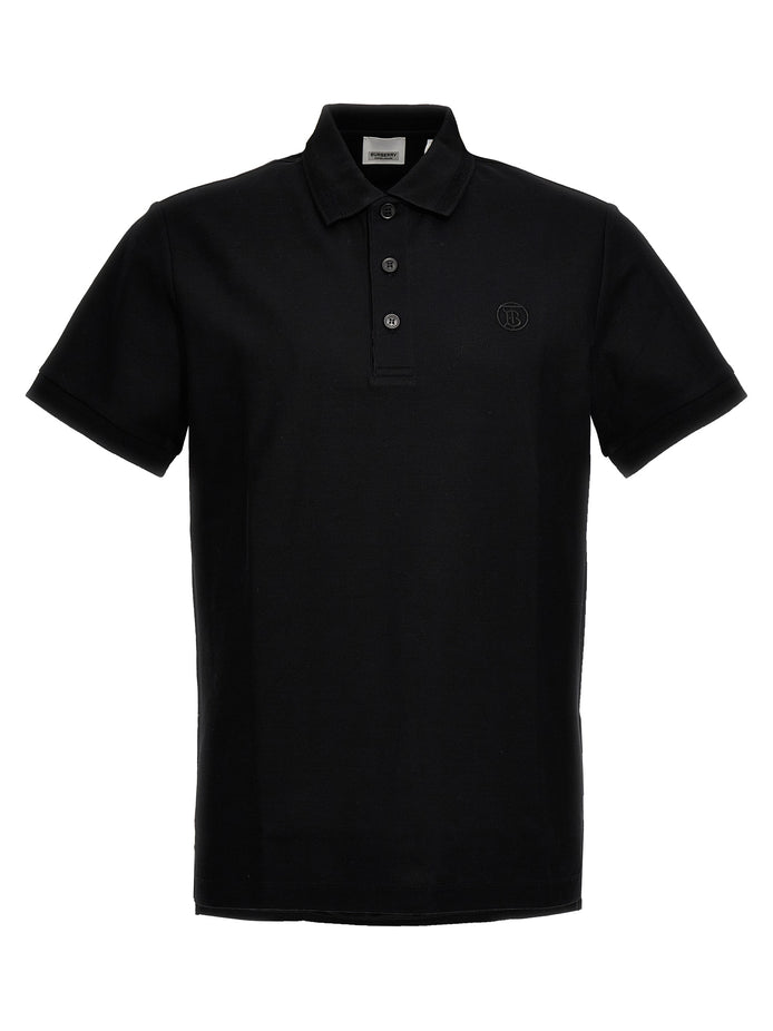 Burberry Black Cotton Polo Shirt