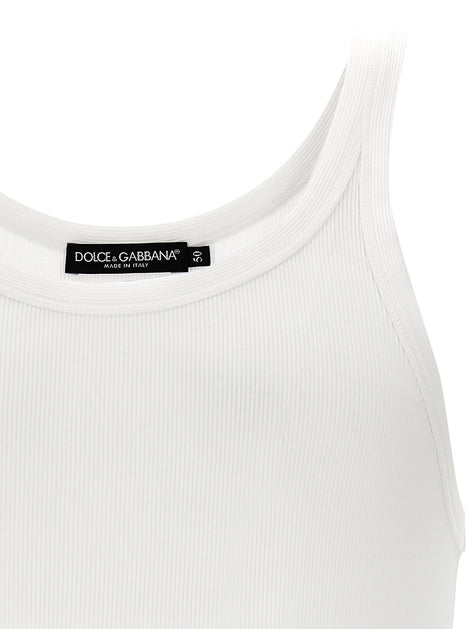Dolce & Gabbana White Cotton Tank Tops