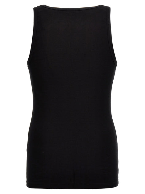 Versace Black Cotton Sleeveles T-Shirt