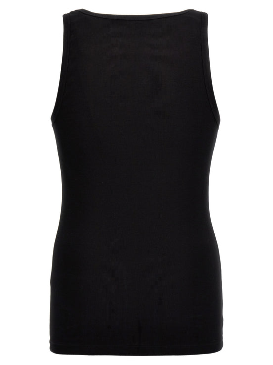 Versace Black Cotton Sleeveles T-Shirt