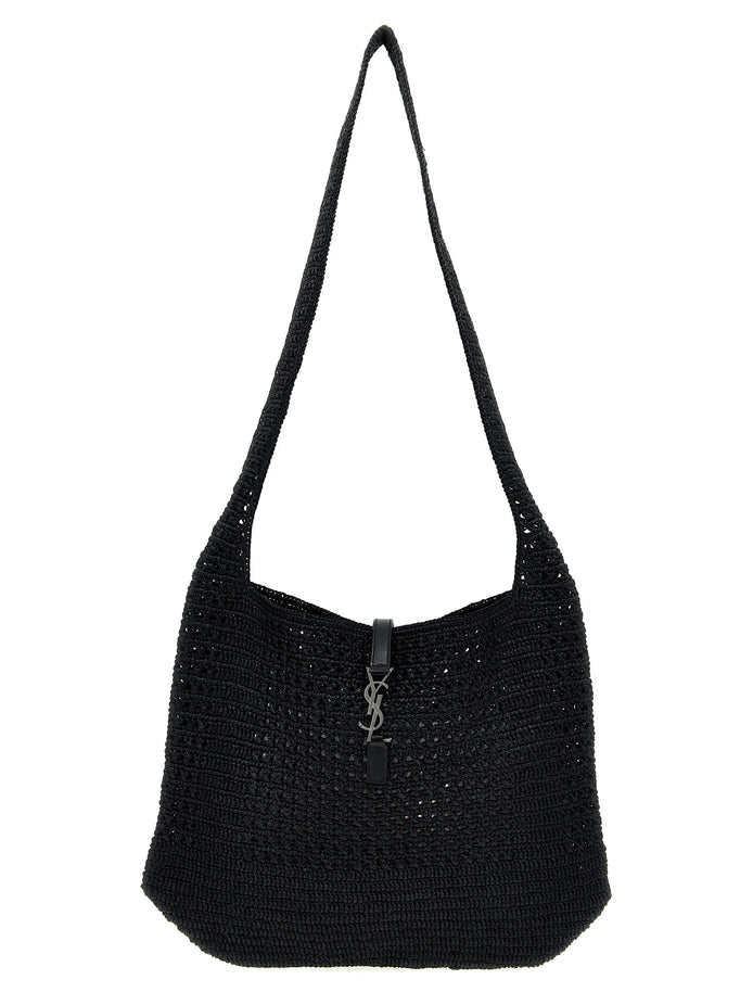Saint Laurent Black Raffia Tote Bag