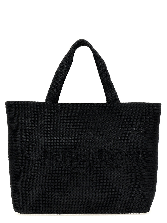 Saint Laurent Black Viscose Tote Bag