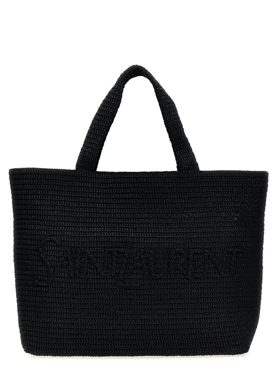Saint Laurent Black Viscose Tote Bag