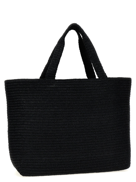 Saint Laurent Black Viscose Tote Bag