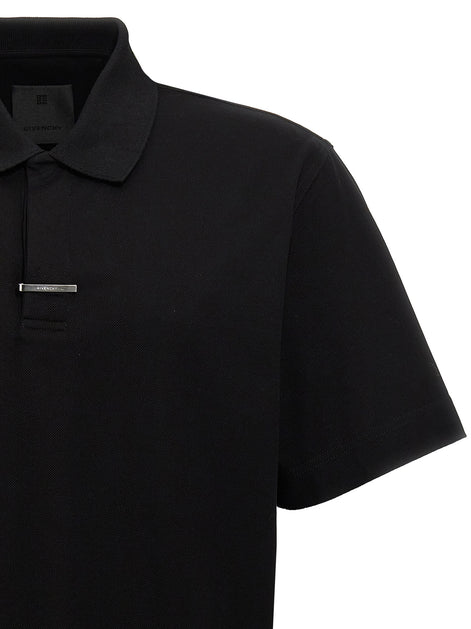 Givenchy Black Cotton Polo Shirt