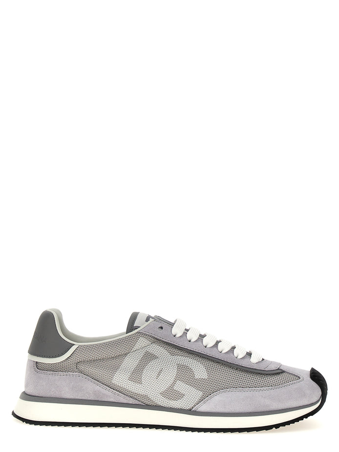 Dolce & Gabbana Gray Calfskin Athletic Sneakers