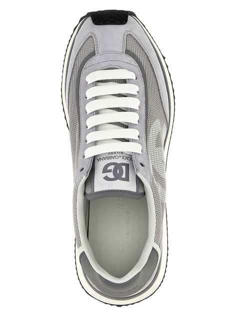 Dolce & Gabbana Gray Calfskin Athletic Sneakers