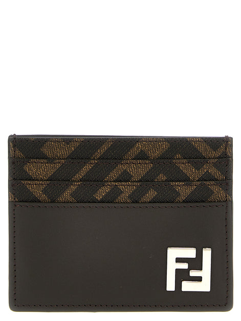 Fendi Brown Calf Leather Bos Taurus Cardholder
