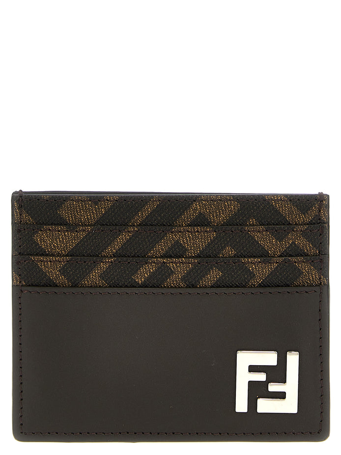 Fendi Brown Calf Leather Bos Taurus Cardholder