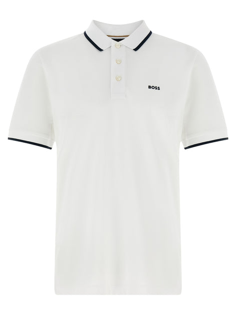 Hugo Boss White Cotton Polo Shirt