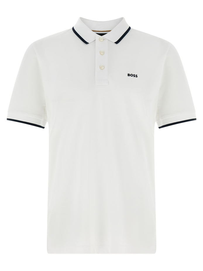 Hugo Boss White Cotton Polo Shirt
