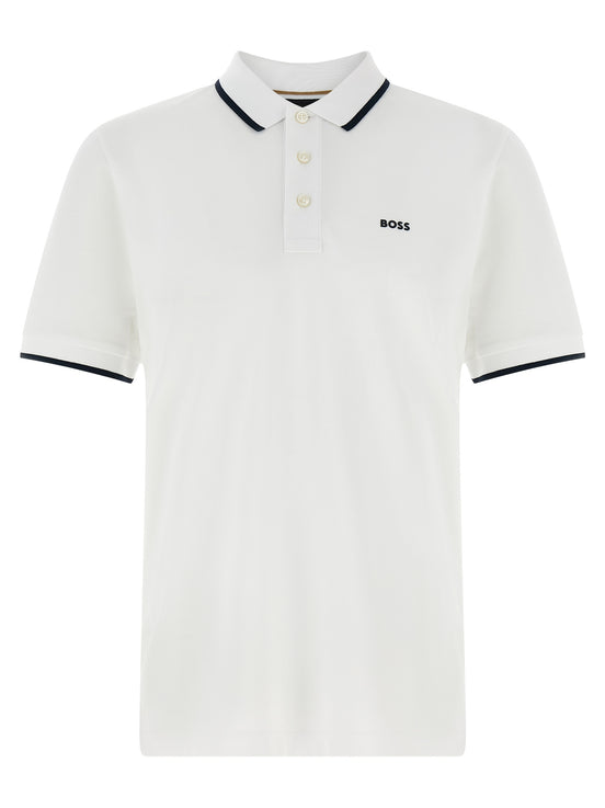 Hugo Boss White Cotton Polo Shirt
