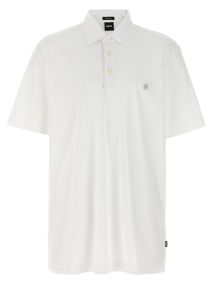 Hugo Boss White Cotton Polo Shirt