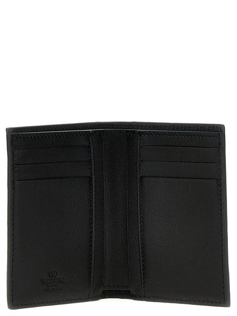 Valentino Garavani Black Ostrich Skin Cardholder