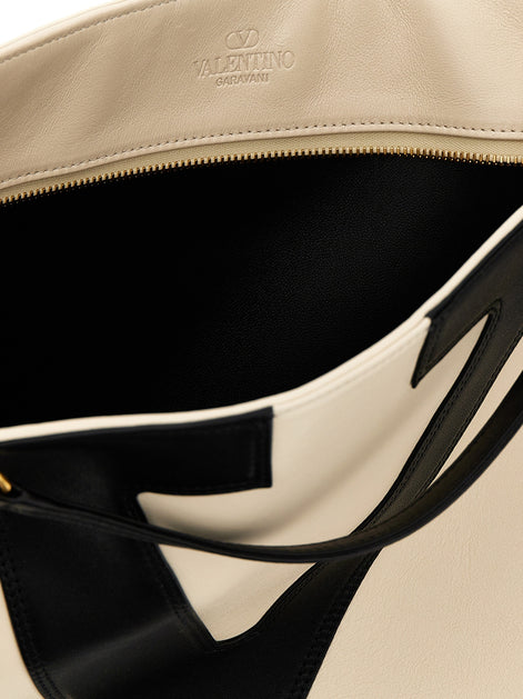 Valentino Garavani Bicolor Lamb Leather Tote Bag