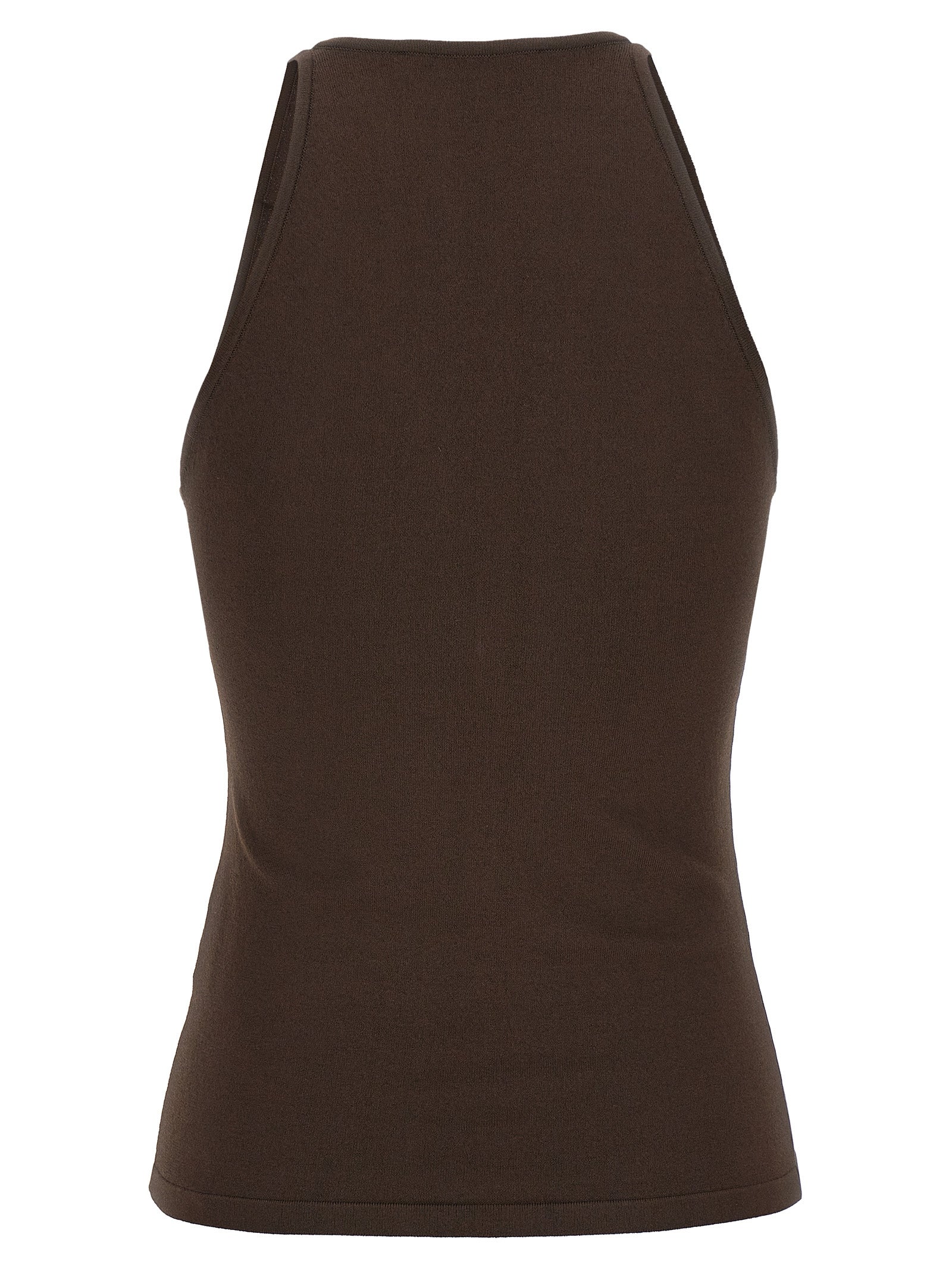 Max Mara Brown Viscose Sleeveles T-Shirt