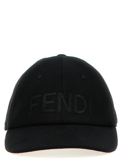 Fendi Black Cotton Cap (Baseball Hat)