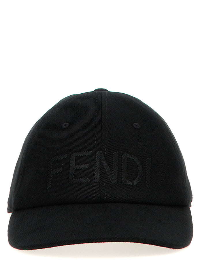Fendi Black Cotton Cap (Baseball Hat)