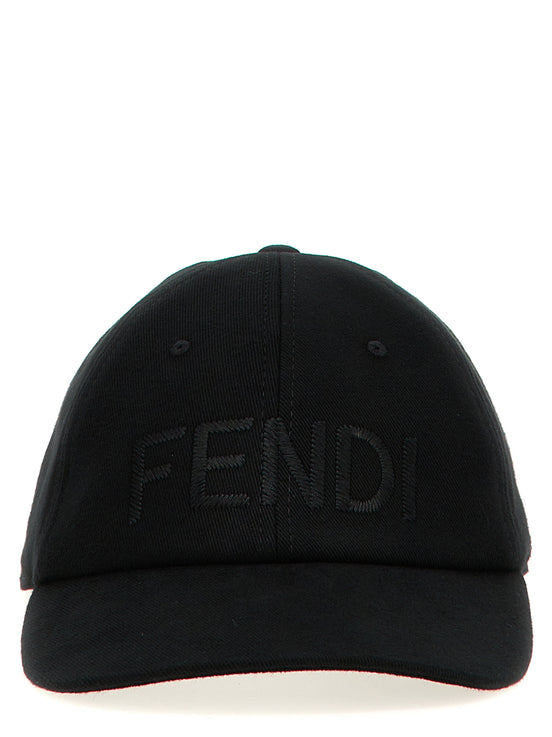 Fendi Black Cotton Cap (Baseball Hat)