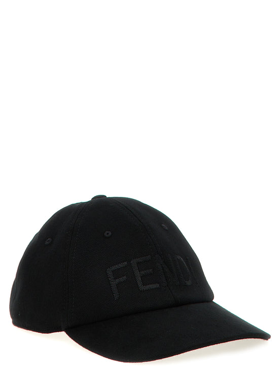 Fendi Black Cotton Cap (Baseball Hat)