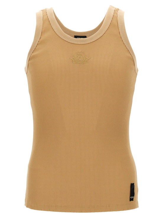 Fendi Beige Polyamide Tank Tops