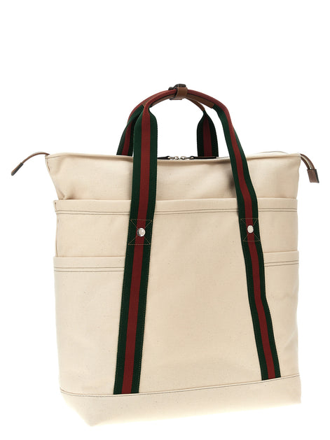 Gucci White Cotton Tote Bag