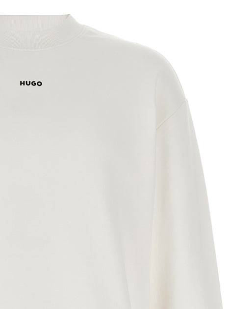 Hugo Boss White Cotton Sweatshirt
