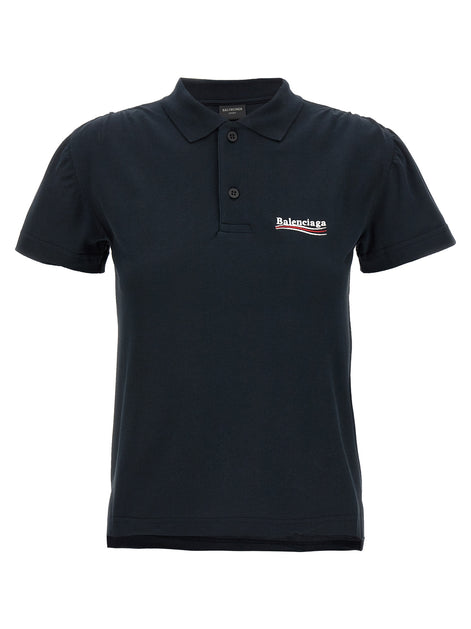 Balenciaga Blue Cotton Polo Shirt