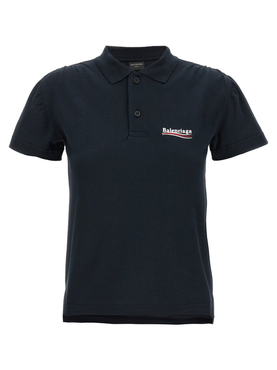 Balenciaga Blue Cotton Polo Shirt