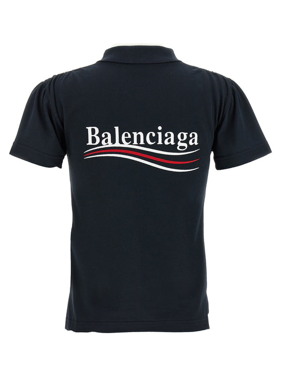 Balenciaga Blue Cotton Polo Shirt