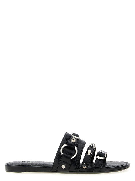 Balenciaga Black Lamb Leather Slides