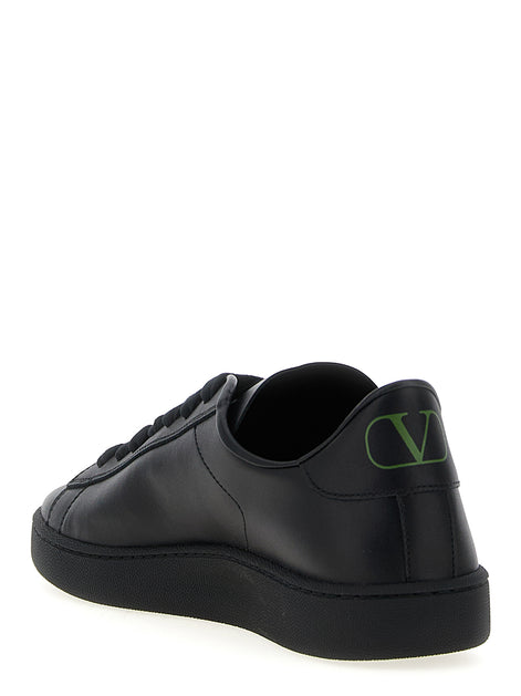 Valentino Garavani Black Calfskin Low Top Sneakers