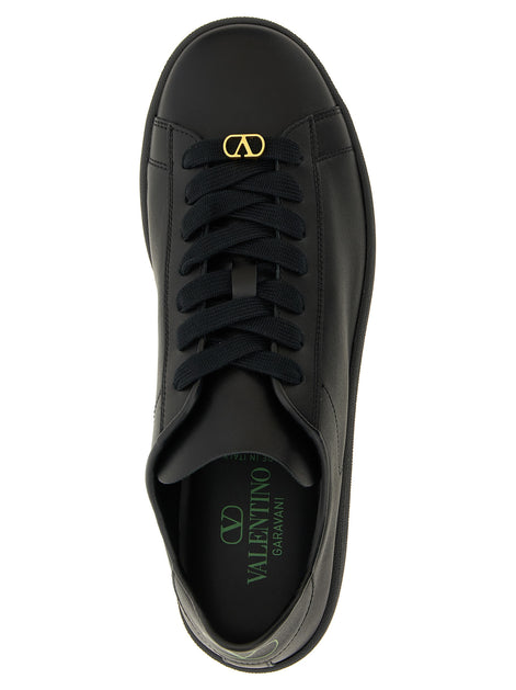 Valentino Garavani Black Calfskin Low Top Sneakers
