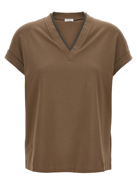 Brunello Cucinelli Brown Cotton T-Shirt
