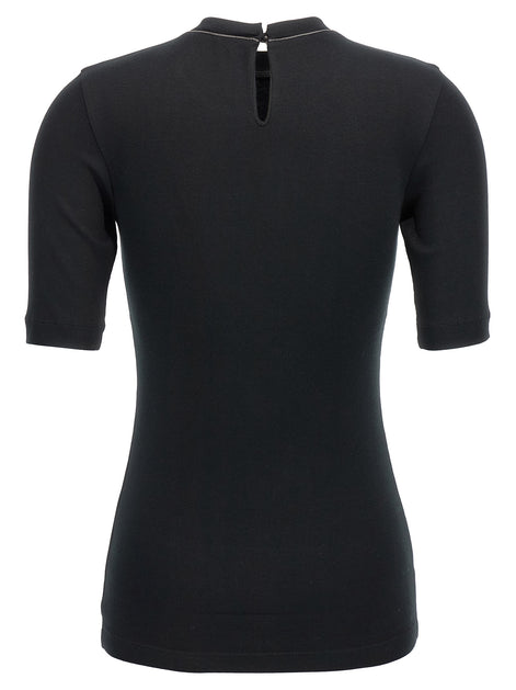Brunello Cucinelli Black Cotton T-Shirt