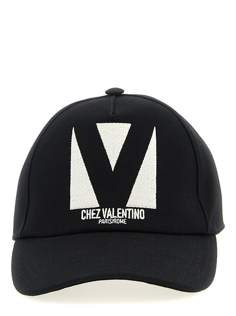 Valentino Garavani Black Cotton Cap (Baseball Hat)