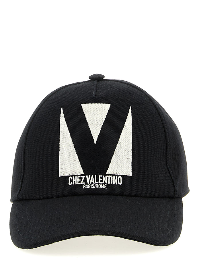 Valentino Garavani Black Cotton Cap (Baseball Hat)