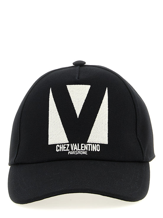 Valentino Garavani Black Cotton Cap (Baseball Hat)